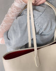 MAXI BAG IN PELLE WOLF CREAM