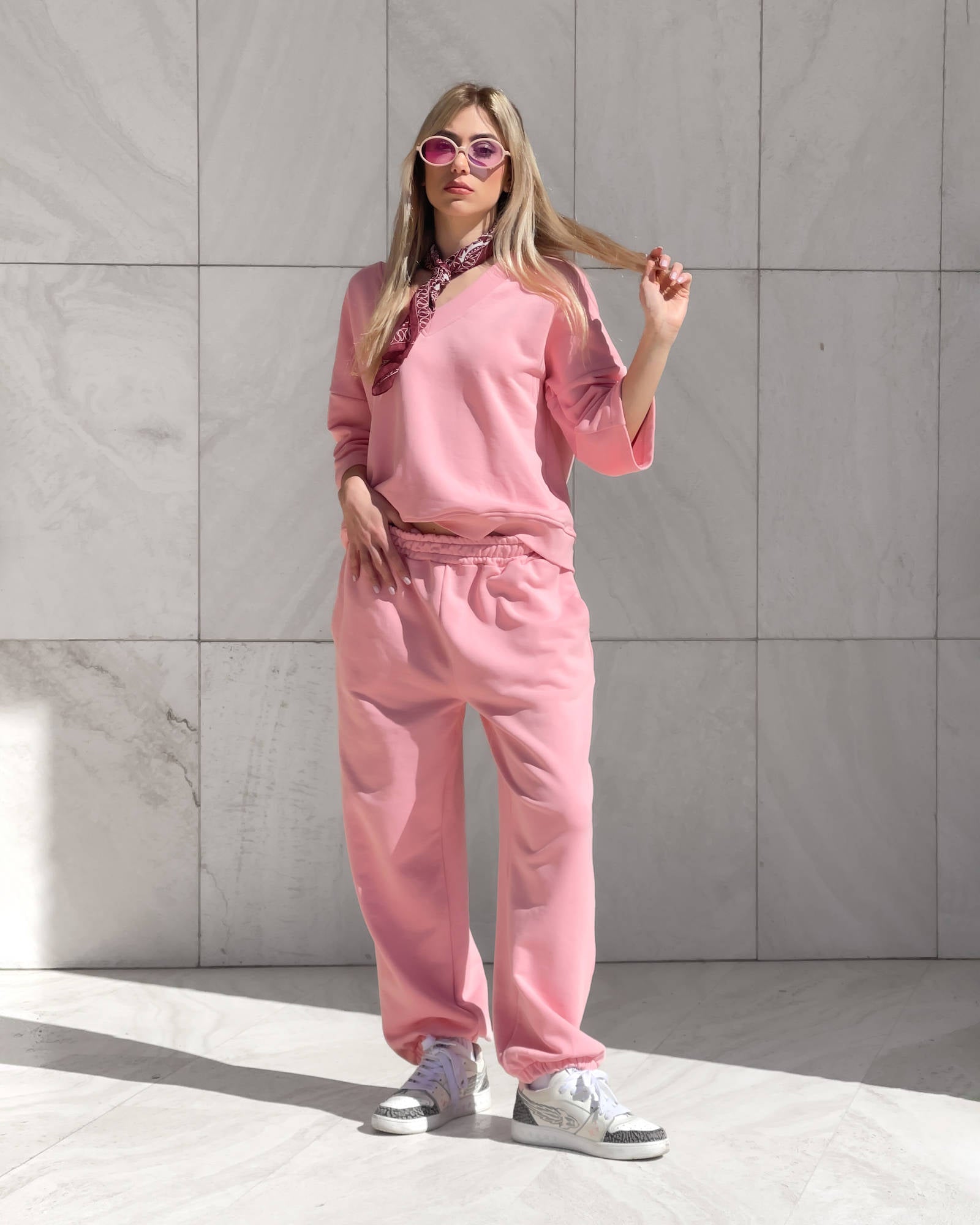 PANTALONI FELPA LEMONI ROSA