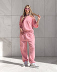 PANTALONI FELPA LEMONI ROSA