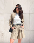CAMICIA IN LINO VISCOSA MISTRAL CAMEL