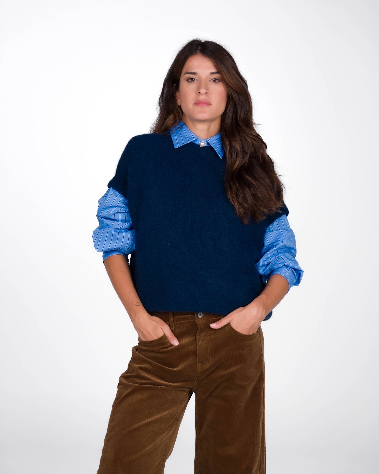 MAGLIA SENZA MANICHE ALICE BLU NAVY