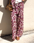 PANTALONE LEONA IN POPELINE DI VISCOSA PURPLE