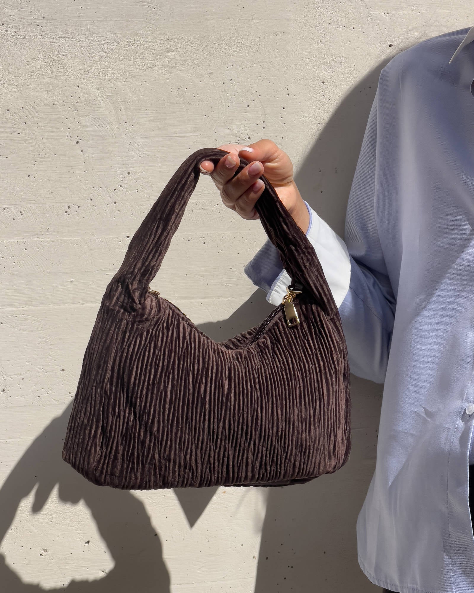 BORSA A MANO VELINA CHOCO