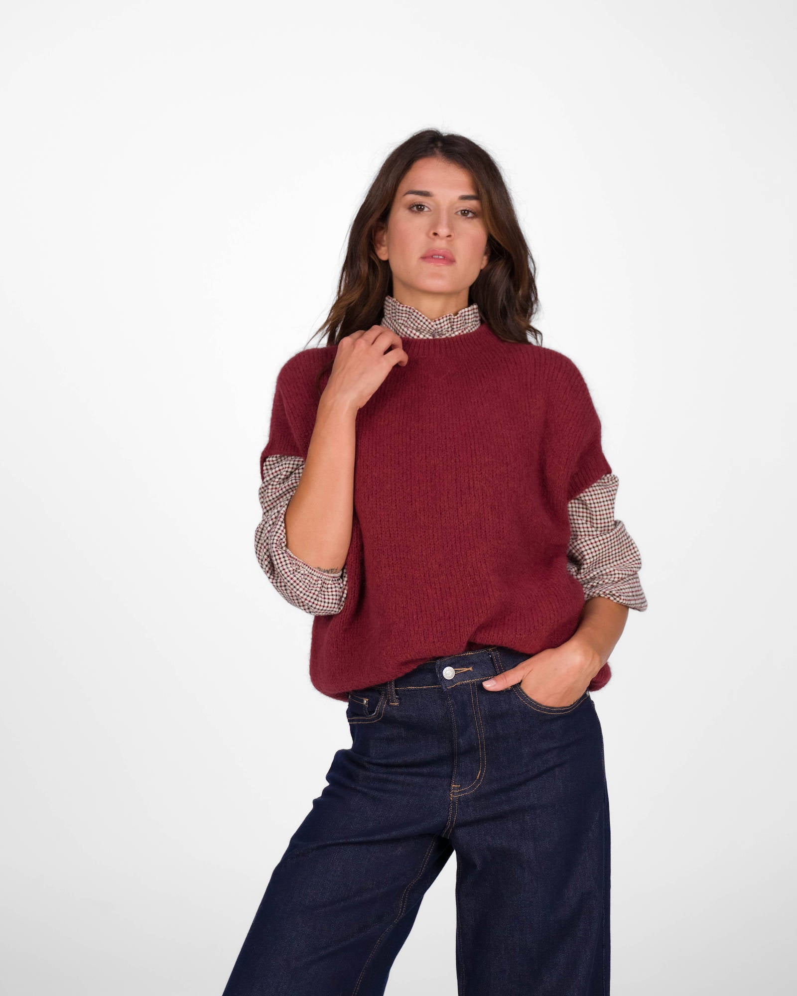 MAGLIA SENZA MANICHE ALICE BORDEAUX