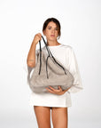BORSA LUNETTA FUR GREY