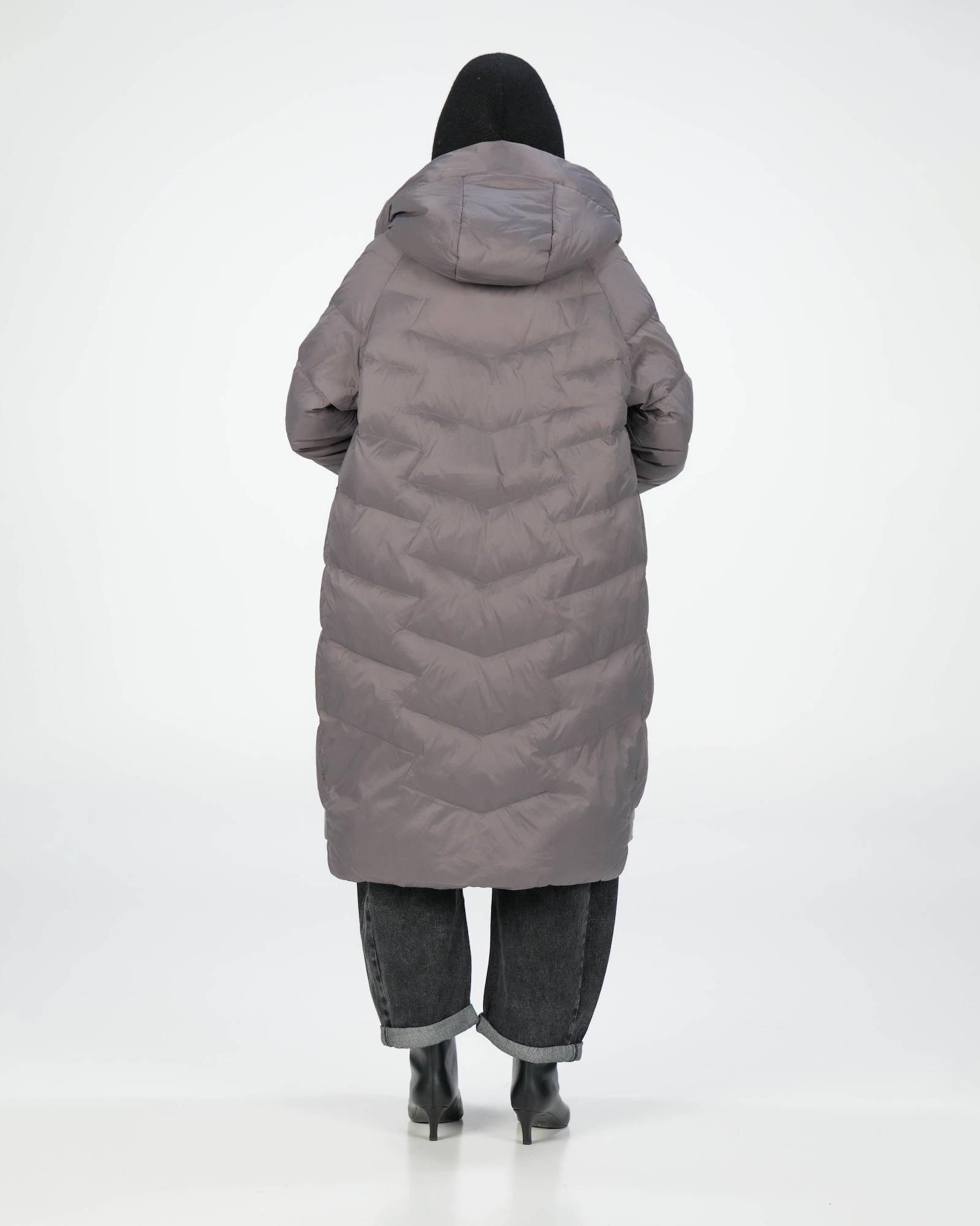 PIUMINO LONG DUCK DOWN DARK GREY