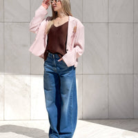 TOP NORA IN SATIN CHOCO