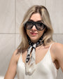 FOULARD IN SETA E COTONE POIS NERO