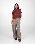 PANTALONE ANDREA CHECK TWEED BROWN