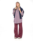 CAMICIA HEATHER RIGA BORDEAUX
