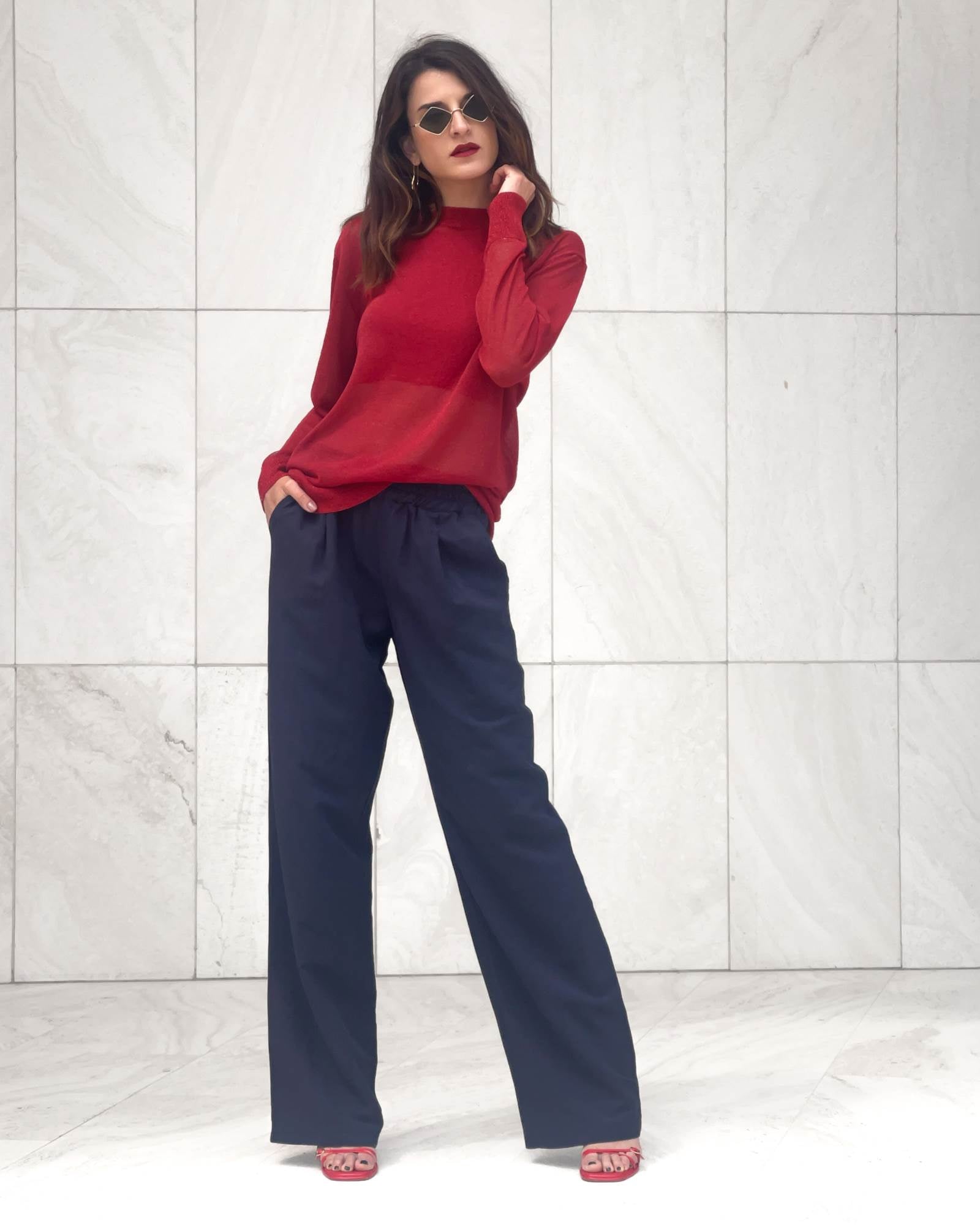 MAGLIA IN LUREX FRIDA ROSSO