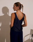 TOP CANOTTA NORA IN SATIN NIGHT