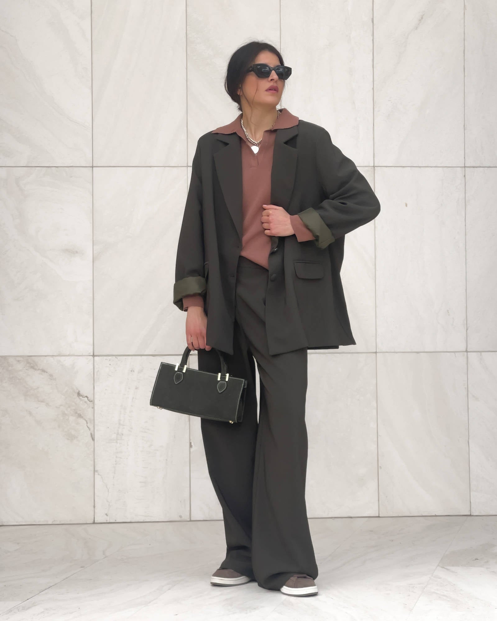 OVERSIZED DAMIAN BLAZER ARMY