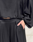 PANTALONE SATIN JADE' NERO