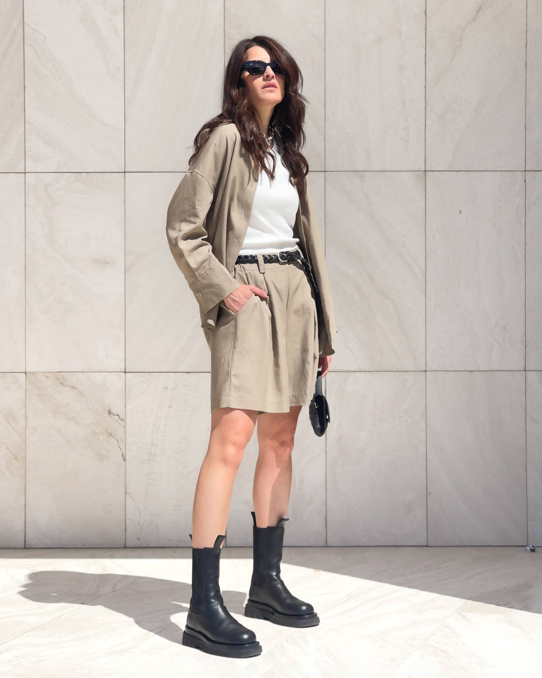 CAMICIA IN LINO VISCOSA MISTRAL CAMEL