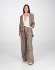 PANTALONE ANDREA CHECK TWEED BROWN