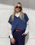 GILET IN MAGLIA LEXA BLU