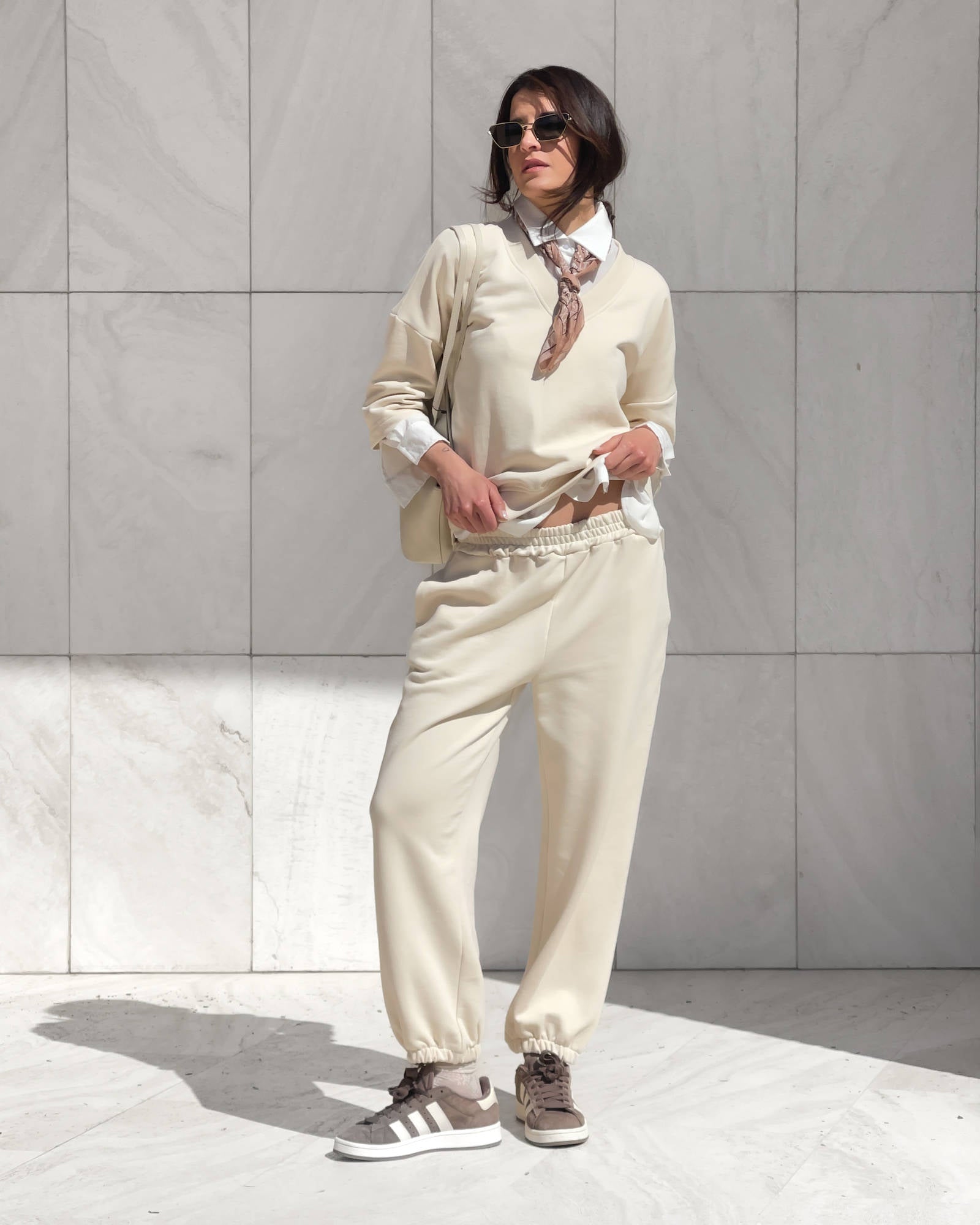 PANTALONI FELPA LEMONI CREMA