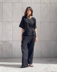 T-SHIRT CON CINTA DORIS NERO
