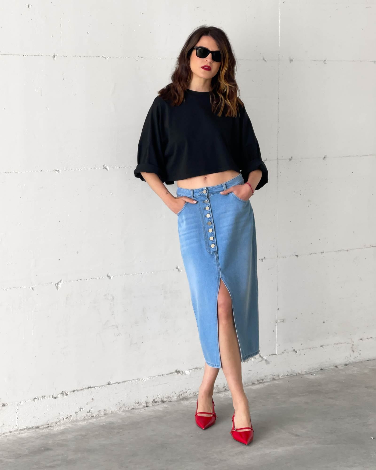 DENIM DIVA SKIRTS LIGHT WASH