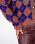 CARDIGAN ROMBI CARNABY CHOCO VIOLA