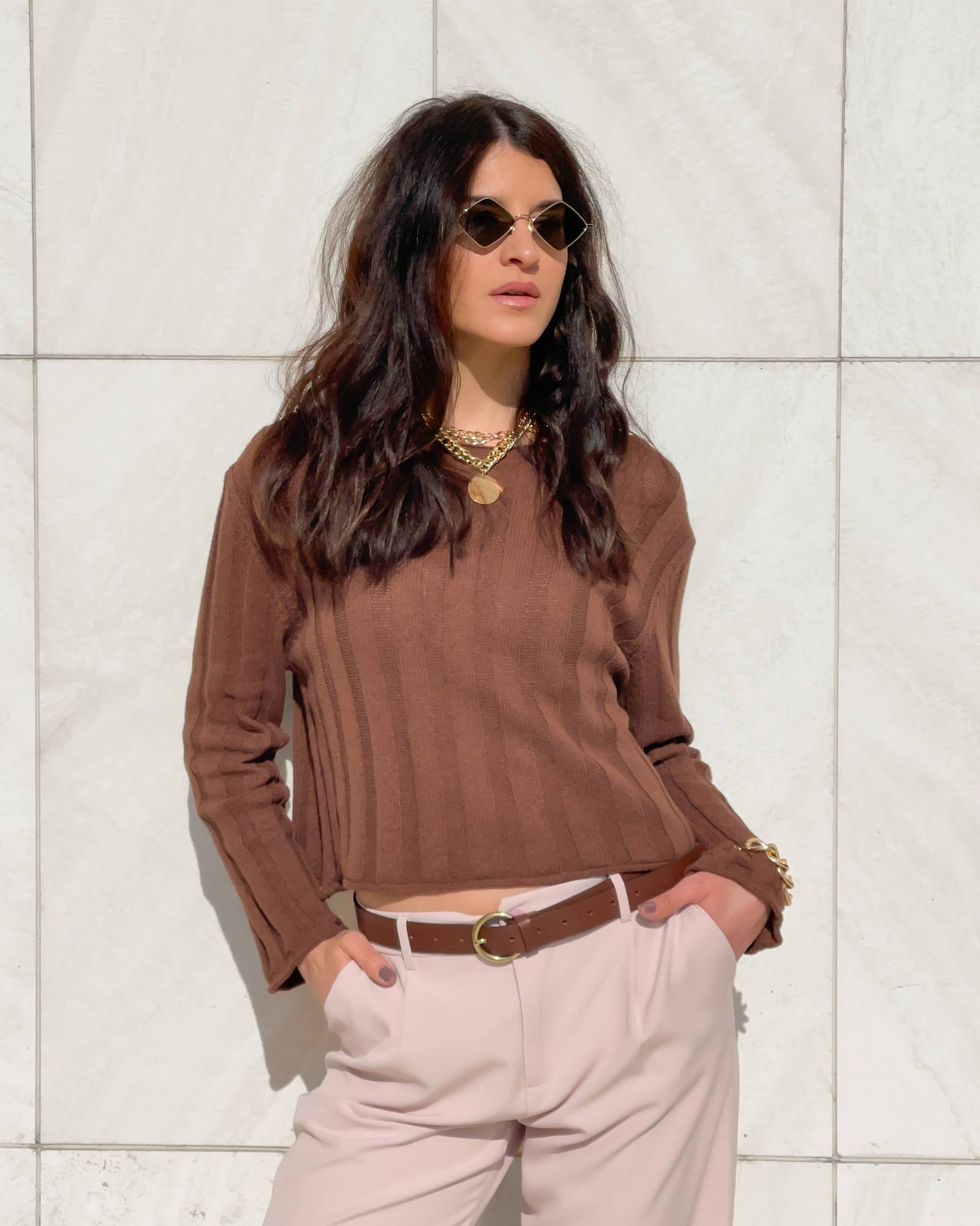 MAGLIA IN FILO MILA CHOCO