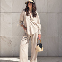 CAMICIA IN LINO VISCOSA MISTRAL SABBIA