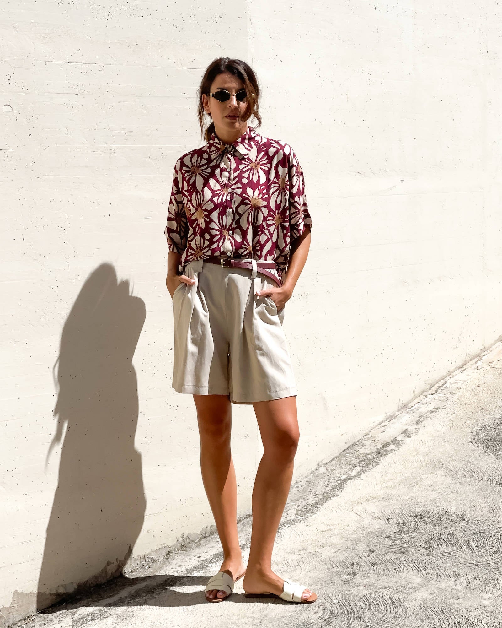 CAMICIA LEONA IN POPELINE DI VISCOSA PURPLE