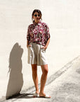 CAMICIA LEONA IN POPELINE DI VISCOSA PURPLE
