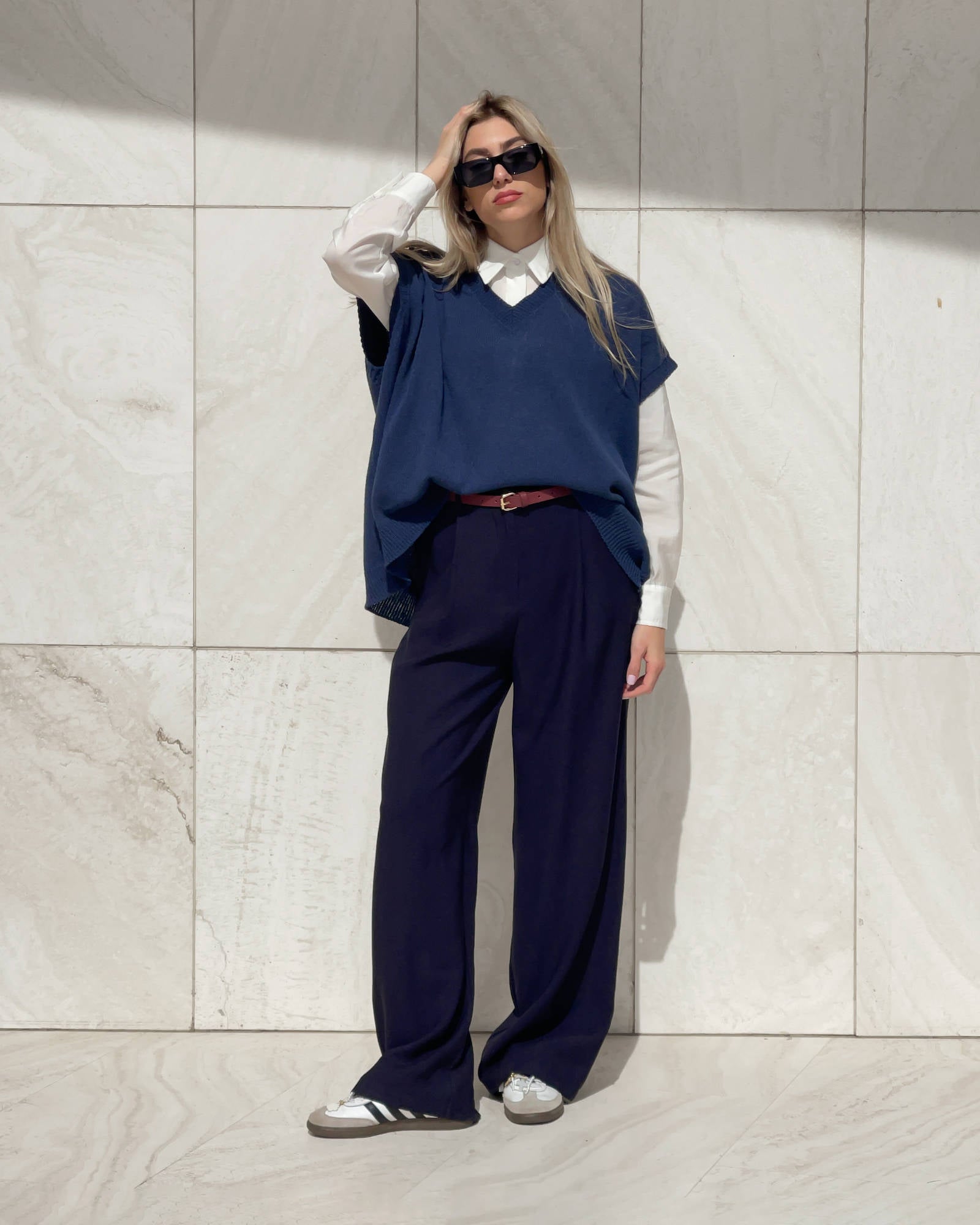 GILET IN MAGLIA LEXA BLU