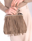 BORSA ESCAPE CON FRANGE TAUPE