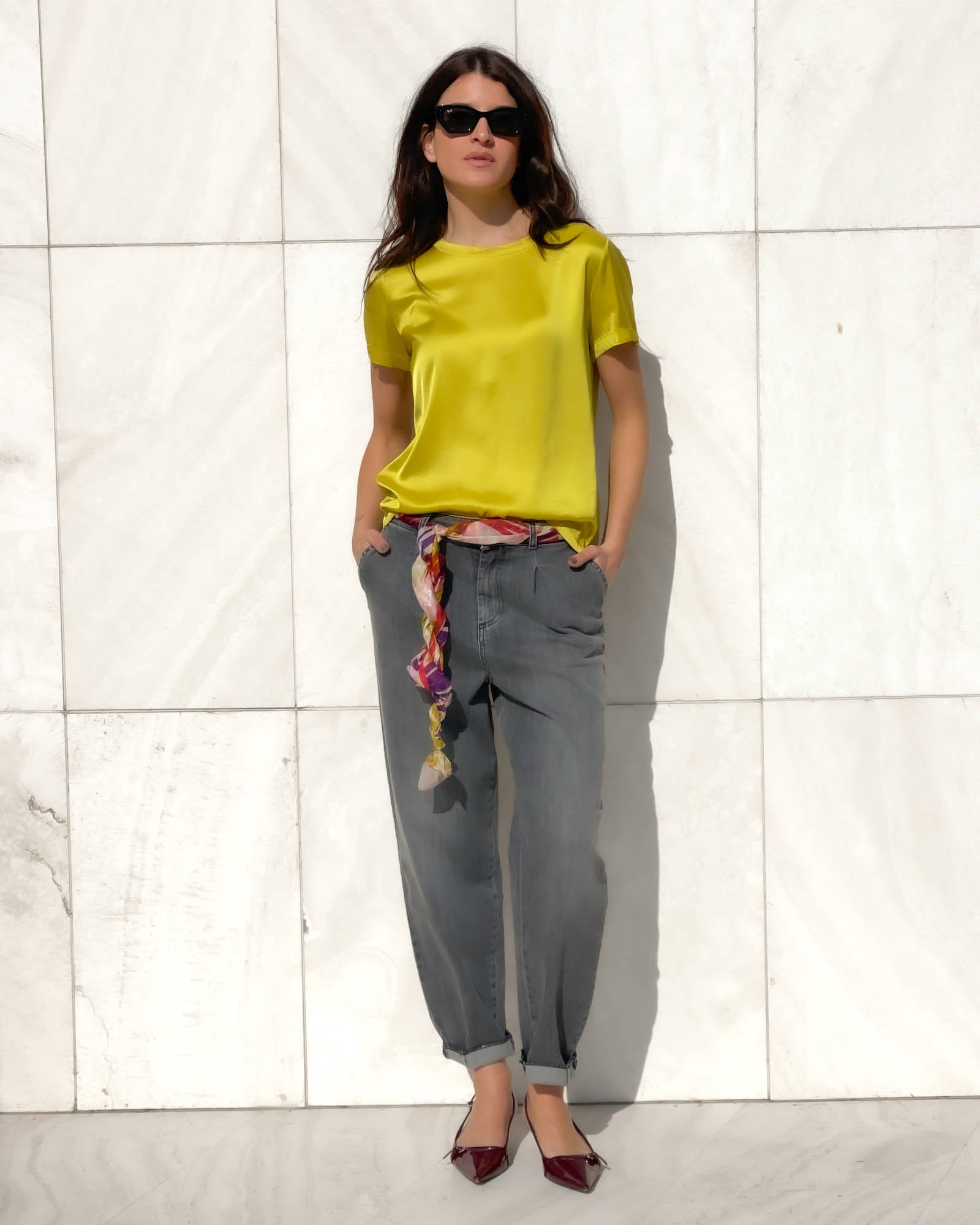 T-SHIRT SATIN NORA ACACIA