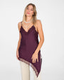 TOP ARIETE IN SATIN BORDEAUX