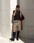 T-SHIRT NORA IN SATIN NERO