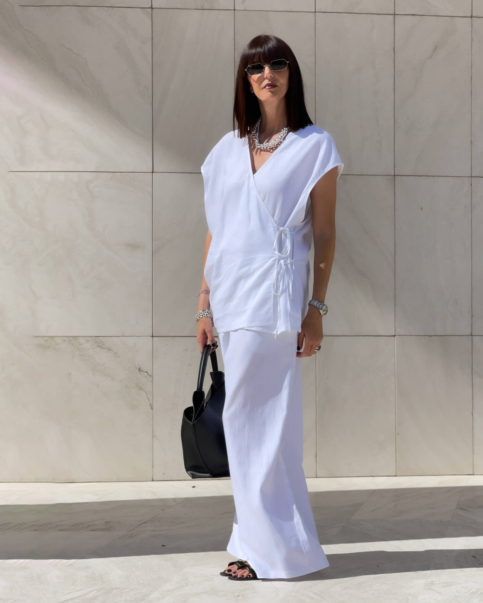 BLUSA INCROCIO DORIS OFF WHITE