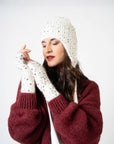 MUFFOLE CON PAILLETTES PANNA