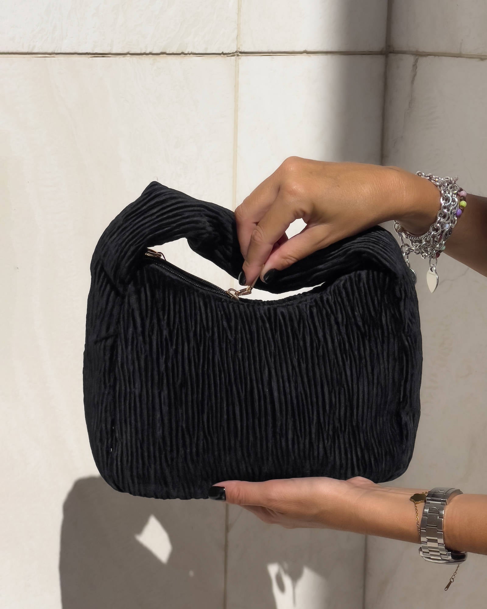 BORSA A MANO VELINA NERO