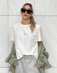 TSHIRT GENNY CON CASTONI BIANCO