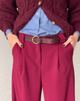 OVERSIZED DAMIAN TROUSERS CHERRY