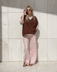 GILET IN MAGLIA LEXA CHOCO