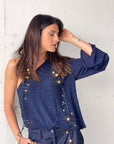 TOP MONOSPALLA ANASTASIA BLU NOTTE