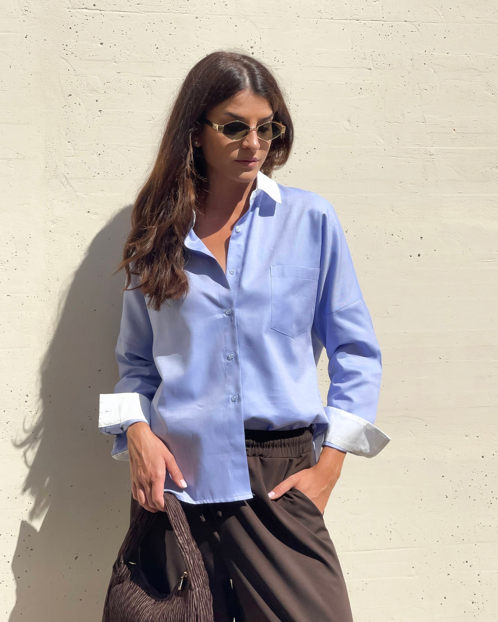 CAMICIA KAREN CELESTE COMBINATA