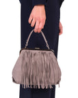 BORSA ESCAPE CON FRANGE GRIGIO