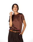 T-SHIRT NORA IN SATIN BRACE
