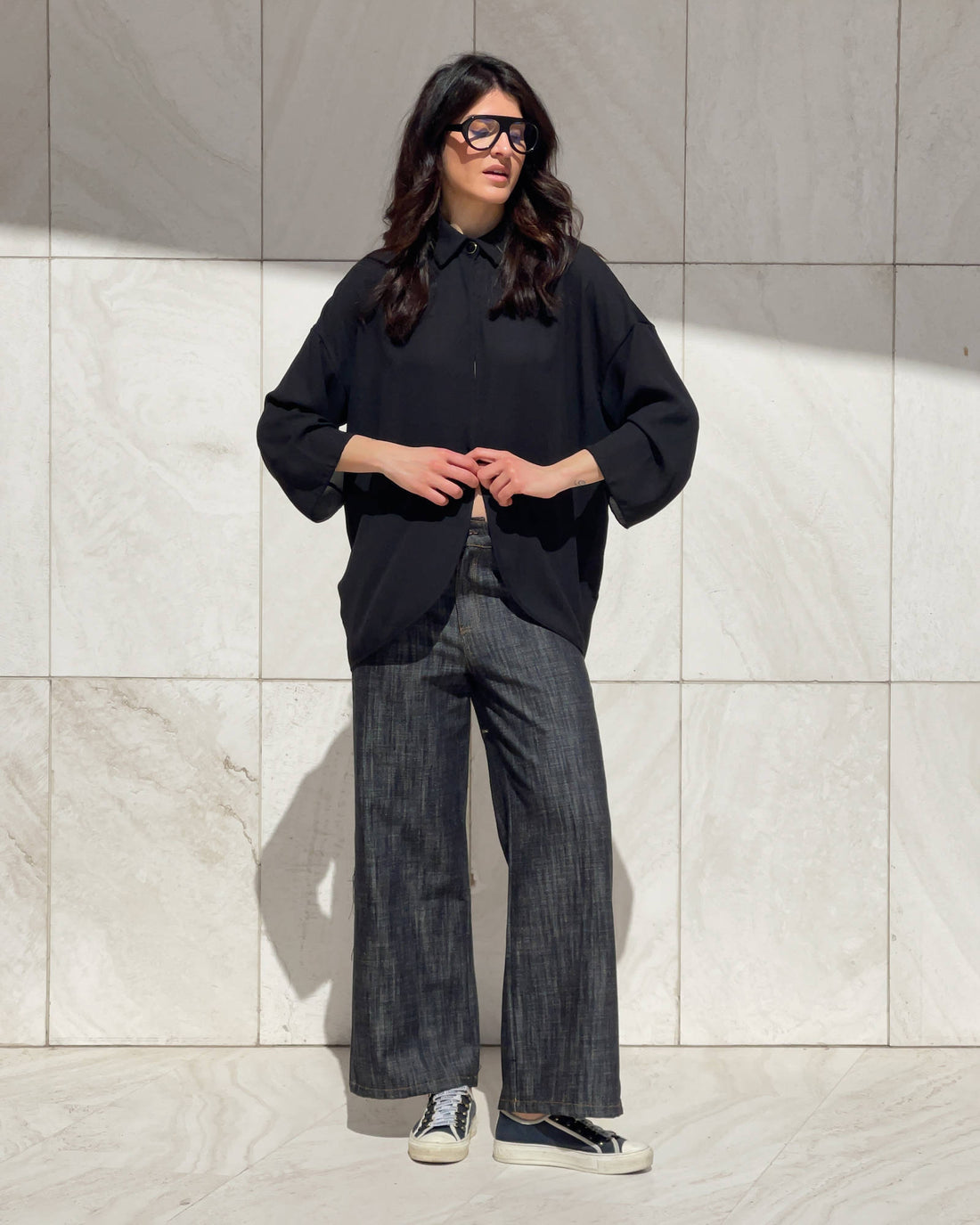 CAMICIA IN GEORGETTE ANDY NERO