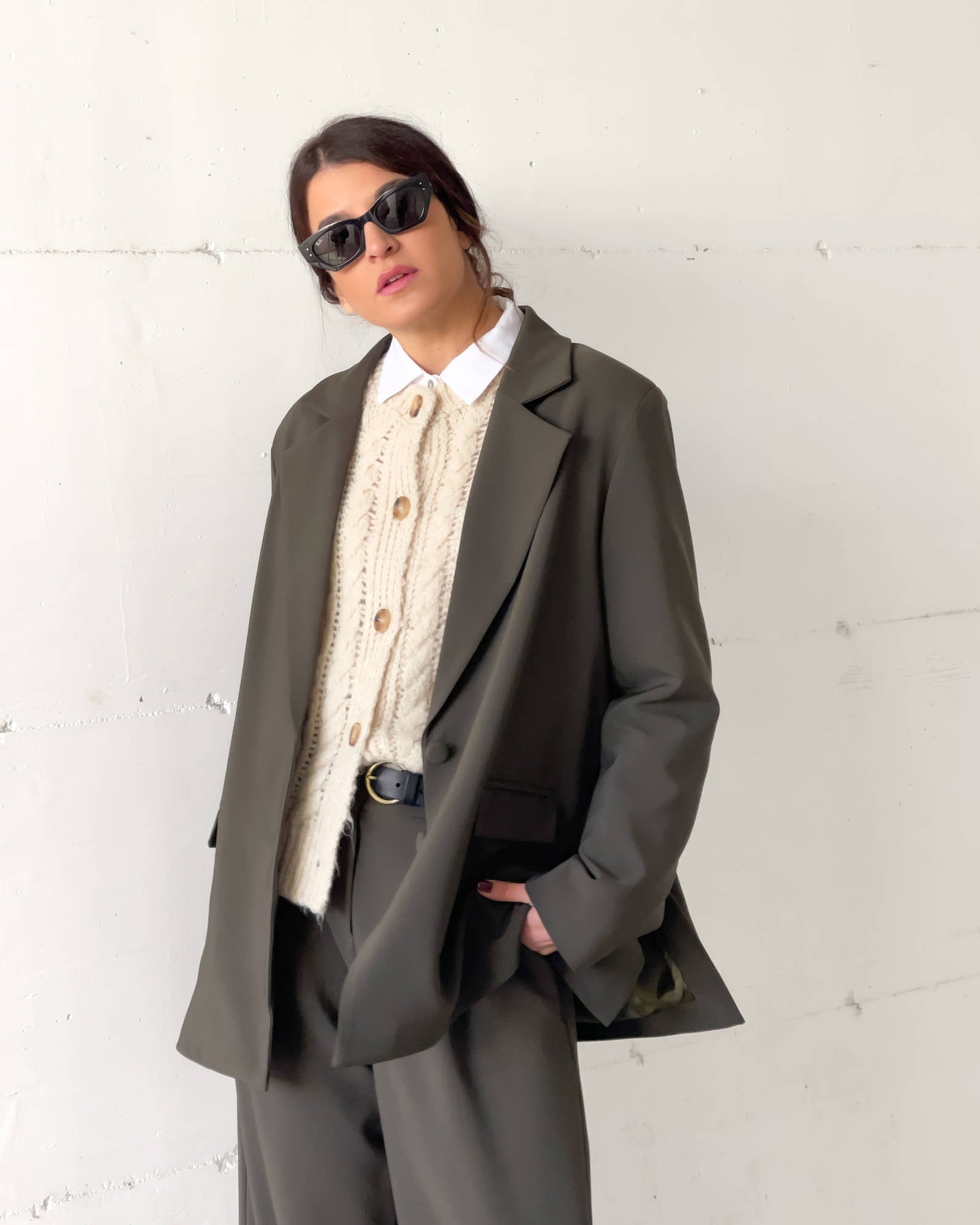 OVERSIZED DAMIAN BLAZER ARMY