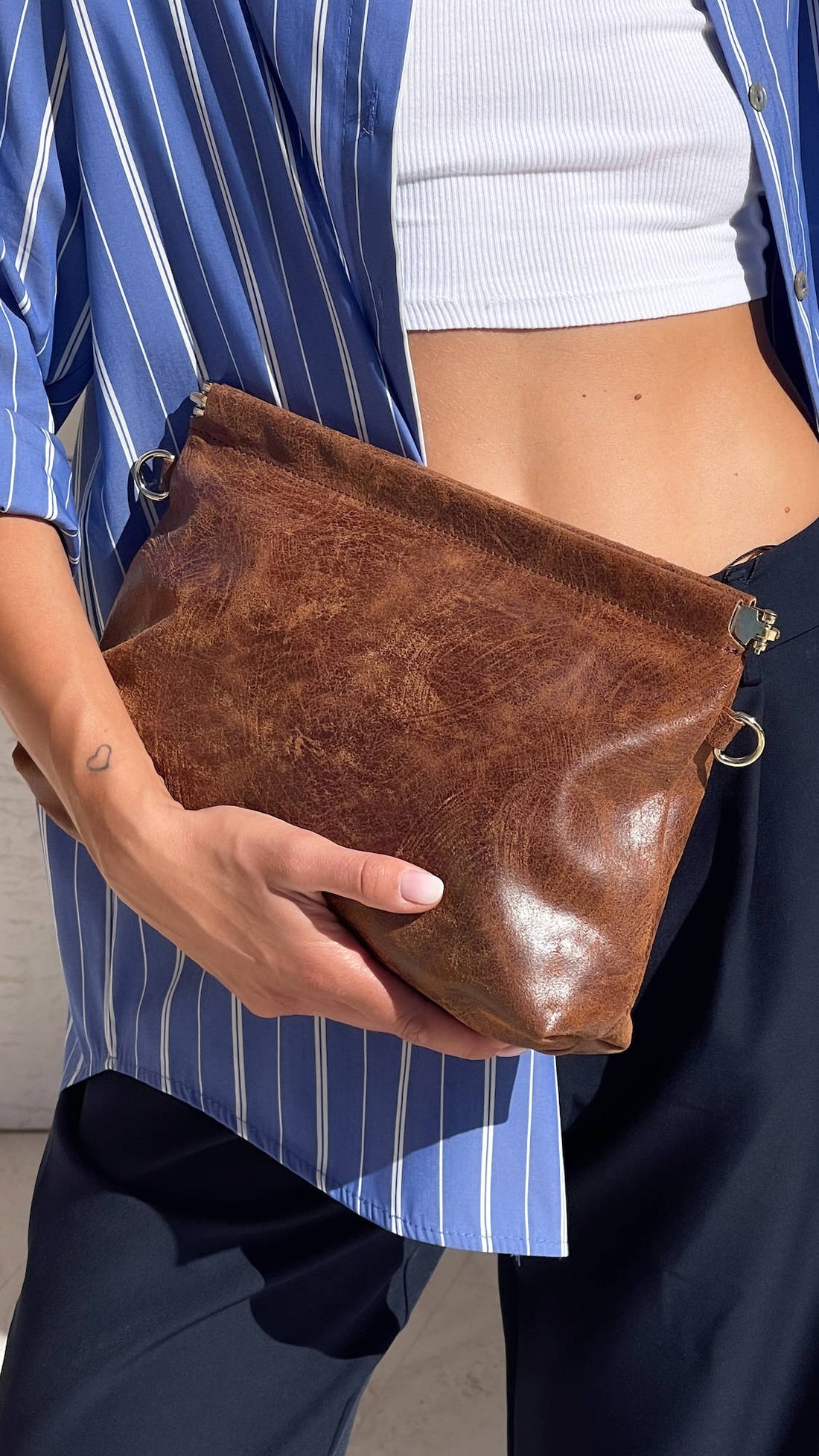 POCHETTE ROWENA ELEPHANT TABACCO