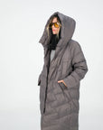 PIUMINO LONG DUCK DOWN DARK GREY