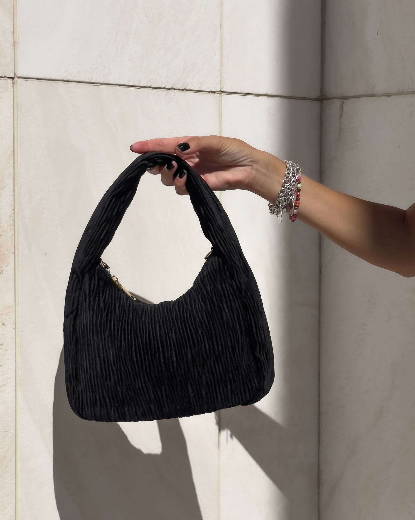 BORSA A MANO VELINA NERO
