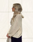 MAGLIA OVER CAPPUCCIO AMOUR PANNA